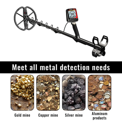 Metal Detector Kit with Shovel Waterproof IP68 25h Battery