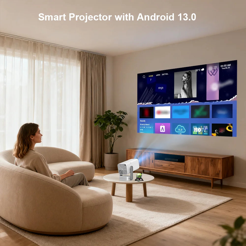 Full HD Smart Projector 4K Support WiFi Android