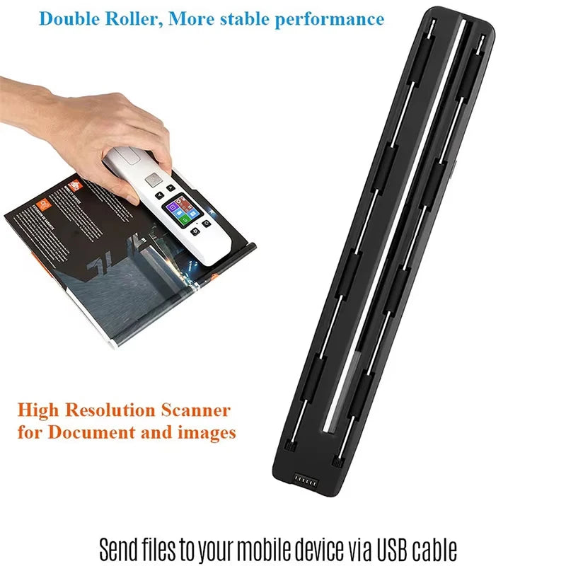 Compact White A4 Wireless Scanner 1050dpi Portable Document and Photo