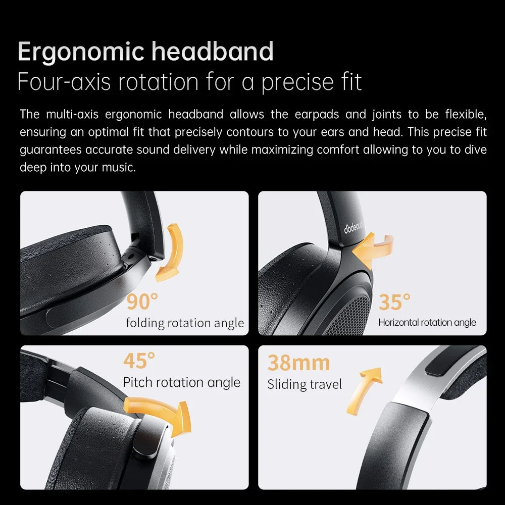 Planar Magnetic Over-Ear Audiophile Headphones Wired HiFi