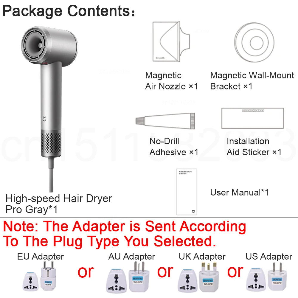 Gray Hair Dryer Pro with Ionic Technology