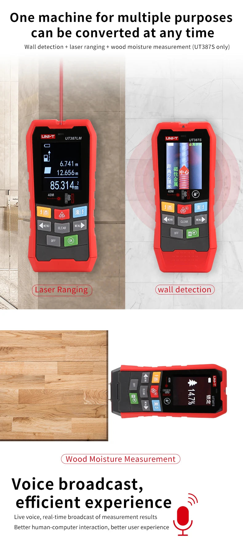 4in1 Wall Scanner Metal Stud and Live Wire Detector