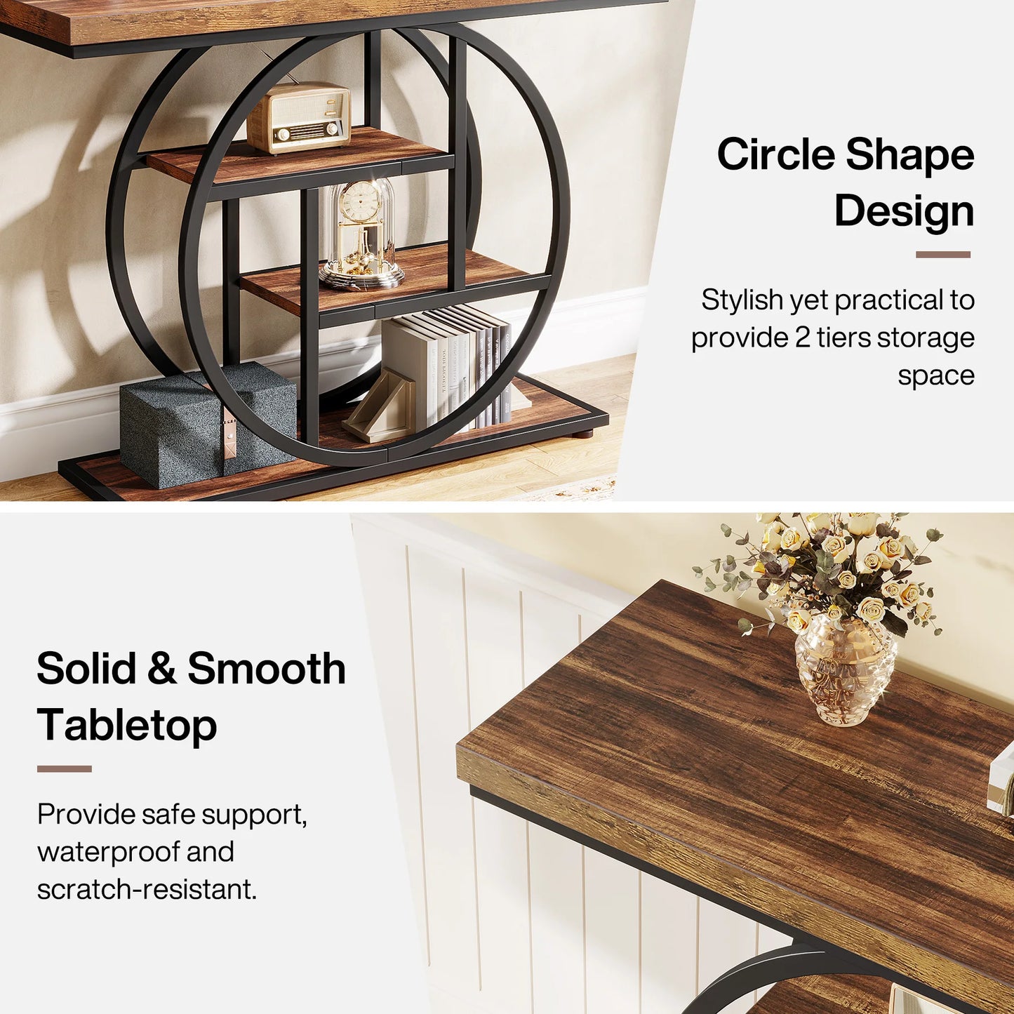 Entryway Sofa Table Dark Brown