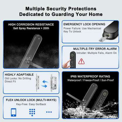 Waterproof Digital Fingerprint Lock for Sliding Doors