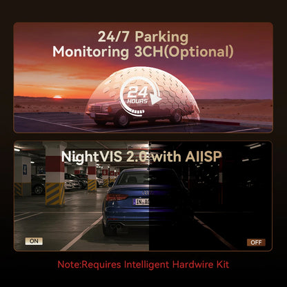 4K+2K Dual Dash Cam 3‑Channel 256GB SD