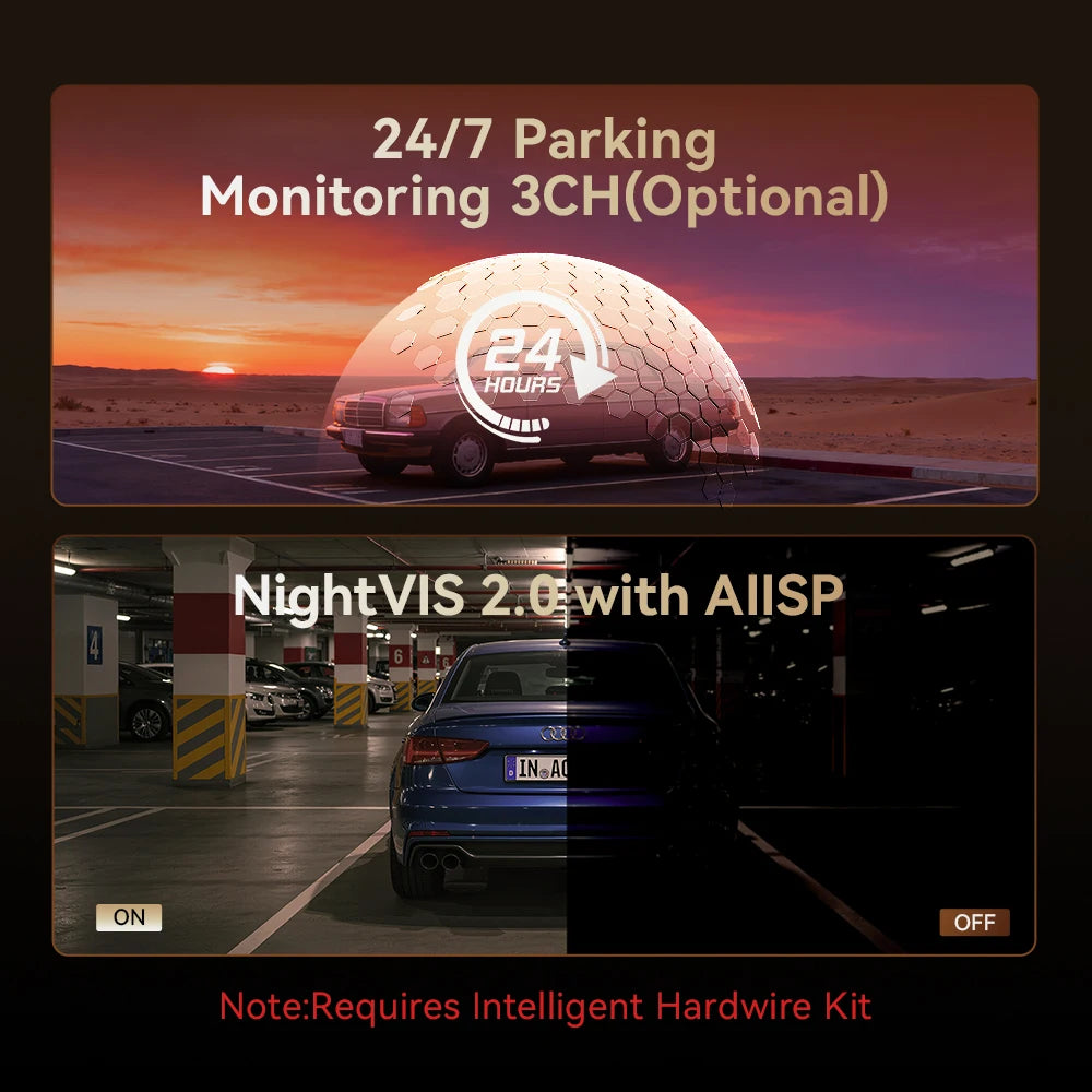 128GB 3‑Channel Car DVR with ADAS Features