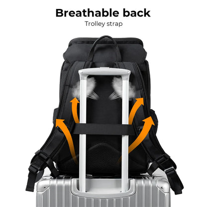Gray DSLR Camera Bag Waterproof Backpack for Travel Photography