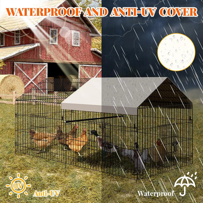 Heavy Duty Chicken Run Cage with Roof 86x40x40