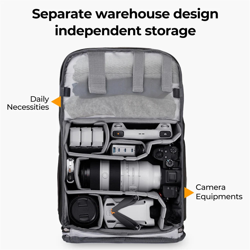 Portable Camera Bag with Adjustable Compartments for Travel Gear