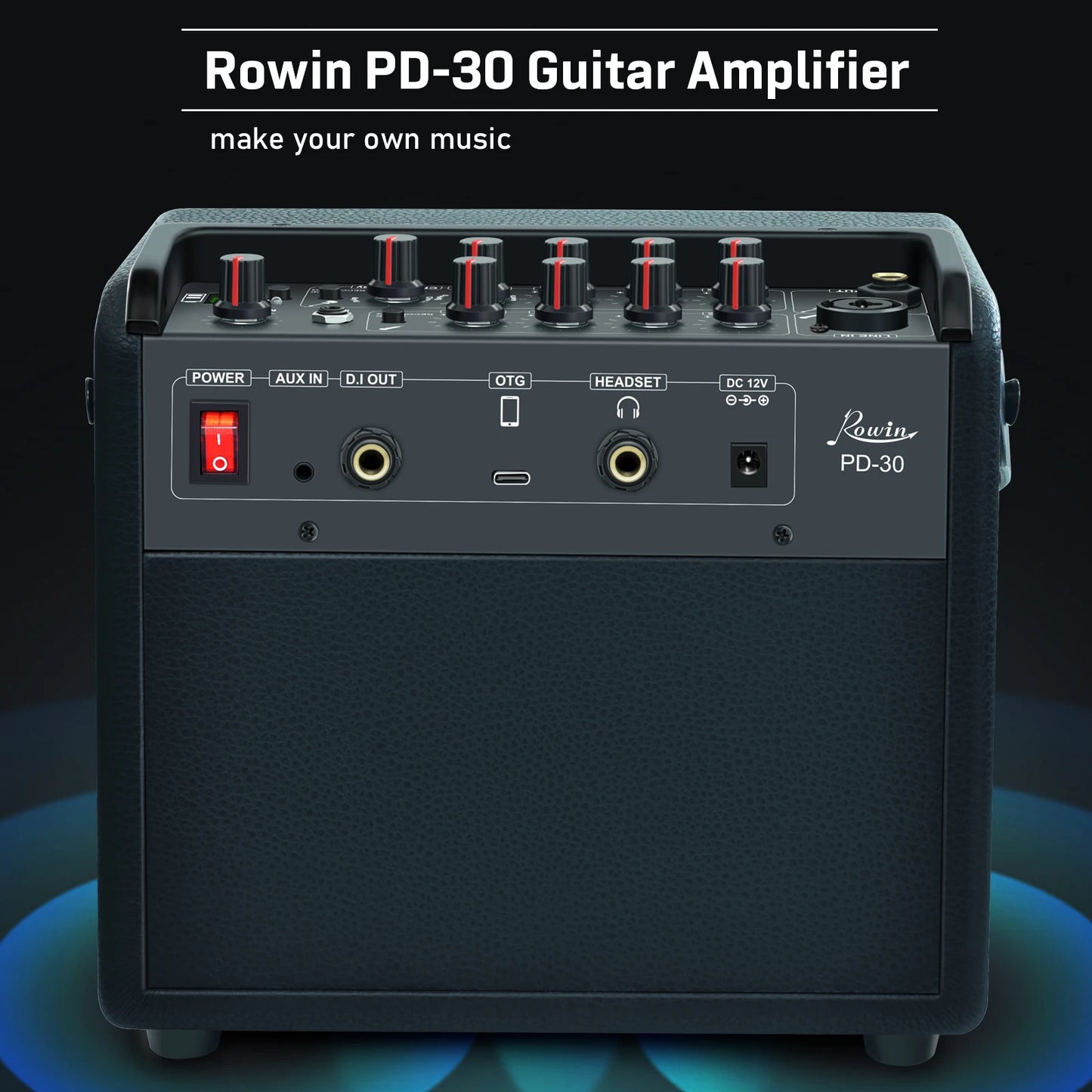 30W Rechargeable Acoustic Guitar Amp Bluetooth Reverb Chorus