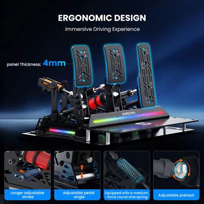Sim Racing Pedals with Pressure Sensor & Vibration