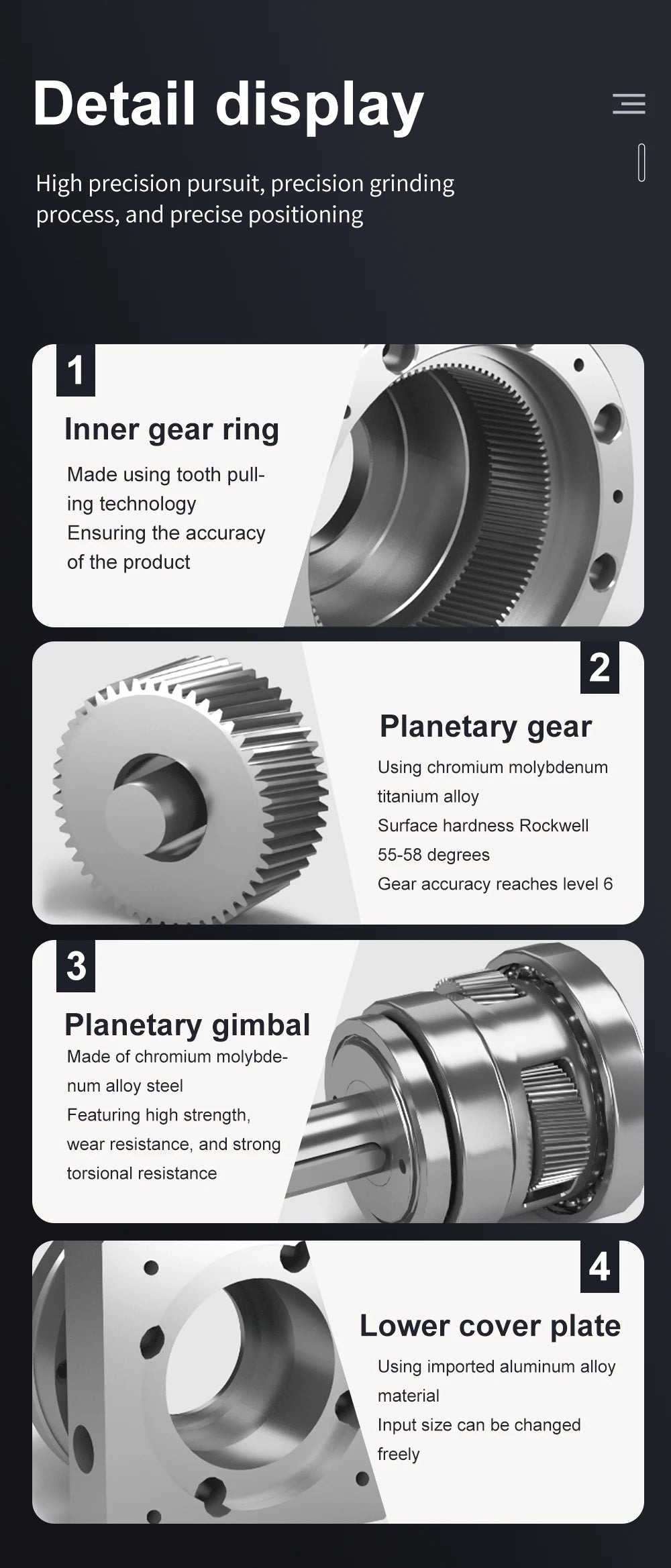 Stepper Motor Gearbox 12.7:16 High-Torque Planetary
