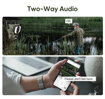 4K Dual Screen Solar Trail Camera with PIR Detection