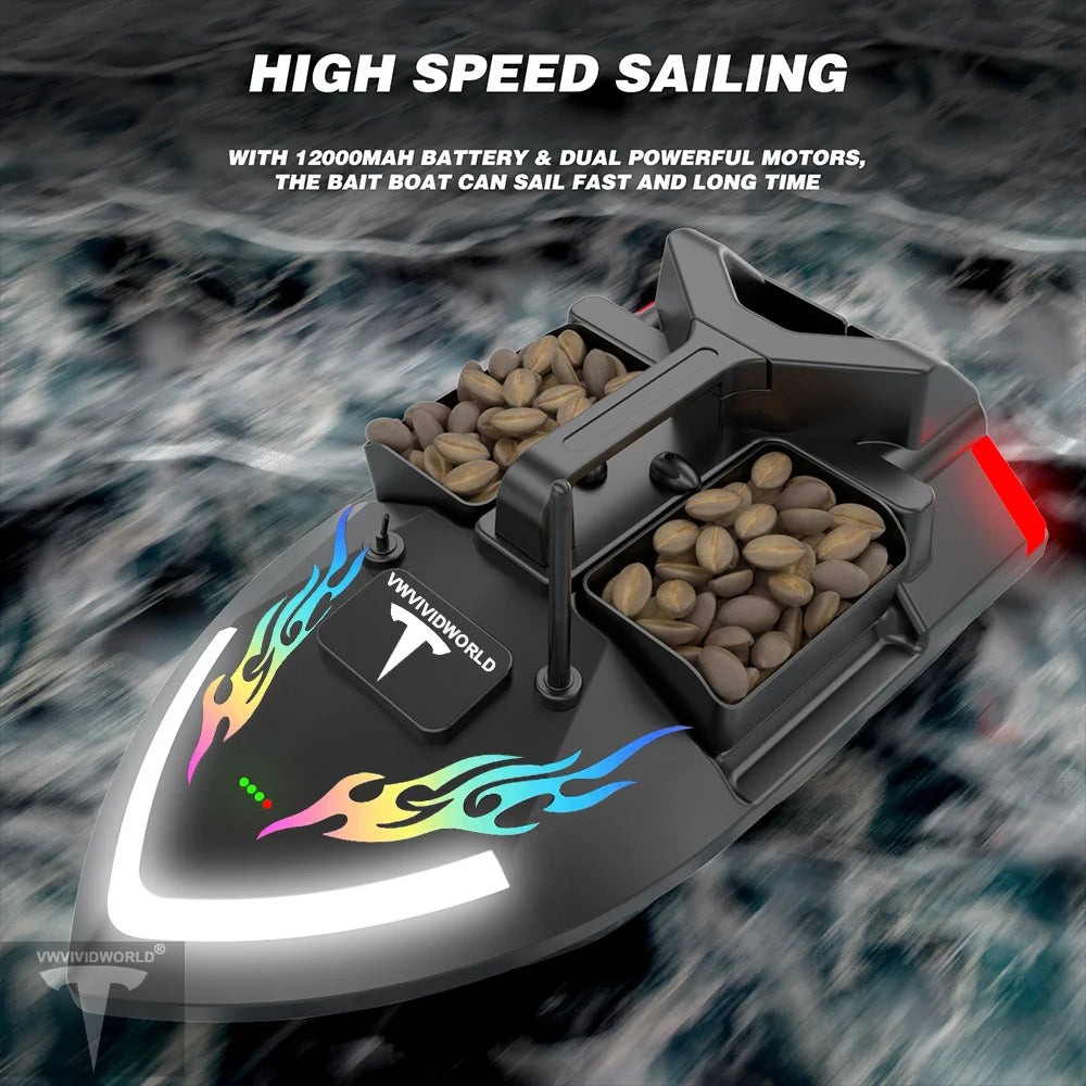 Long Battery GPS Bait Boat 12000mAh Auto Return