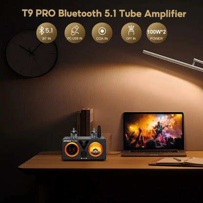 Bluetooth HiFi Audio Power Amplifier with Tube Preamp 32V