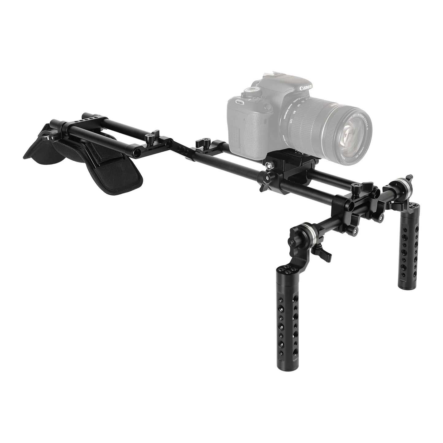 Professional Camera Shoulder Rig Kit Dual Handgrip DSLR Camcorder Mount