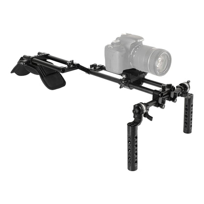 Professional Camera Shoulder Rig Kit Dual Handgrip DSLR Camcorder Mount