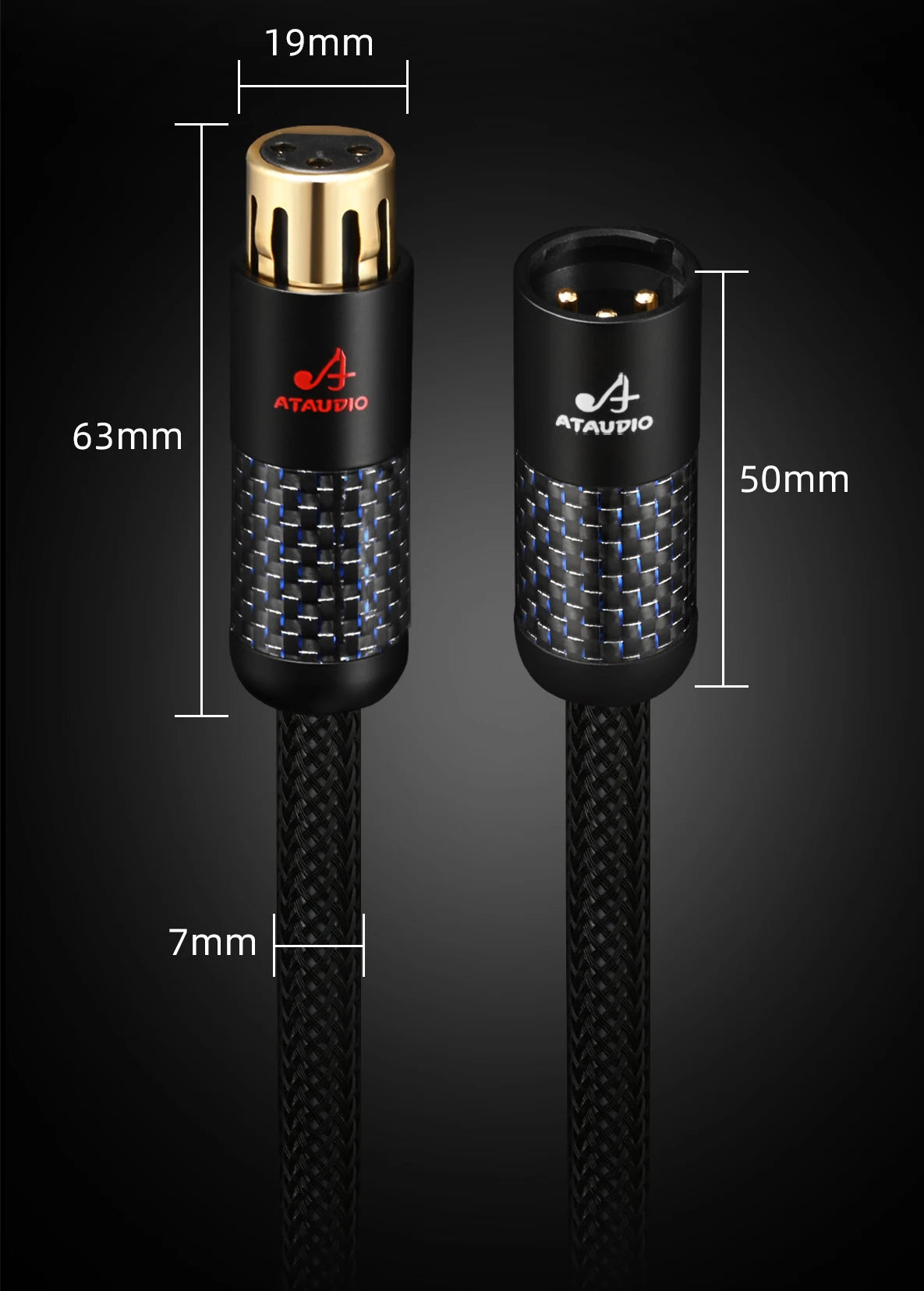 3-Pin Audio XLR Cable Pair 1.5m Premium