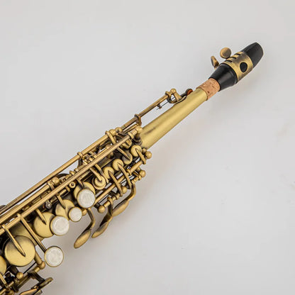Professional B-Flat Soprano Saxophone Bronze with Mouthpiece Reeds