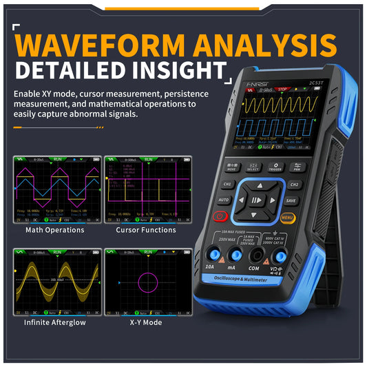 Portable 3-in-1 Oscilloscope Multimeter Signal Generator 50MHz