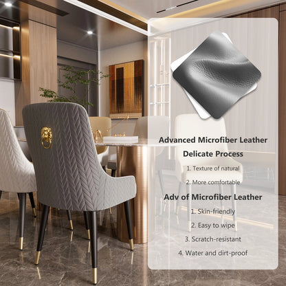 Modern PU Leather Dining Chairs Set of 2 with Metal Legs