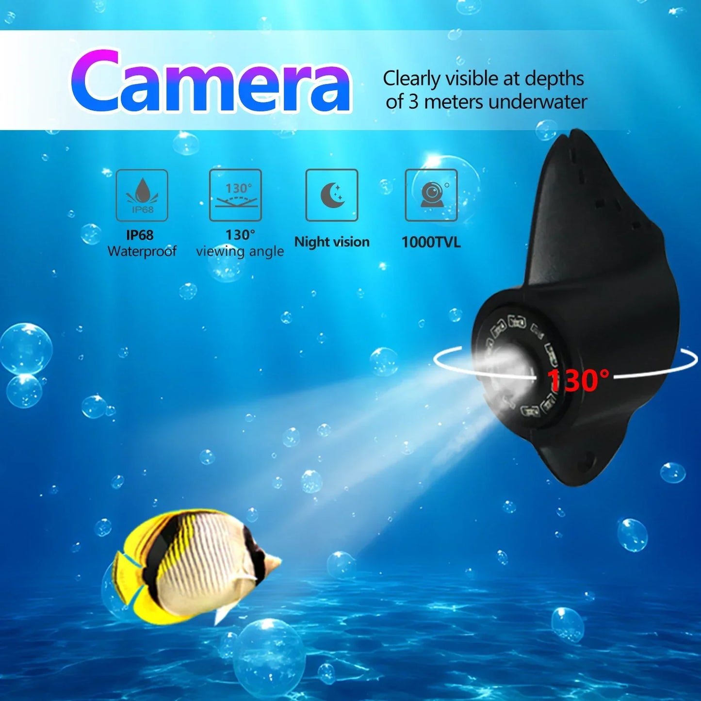 4.3 Inch Underwater Fishing Camera 15m Cable Video Recorder