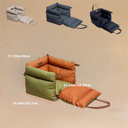 Luxury Pet Car Seat Booster Waterproof Travel Bed Green