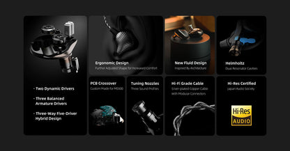 ME600 Hi Res In-Ear Earphones MMCX Hybrid Drivers