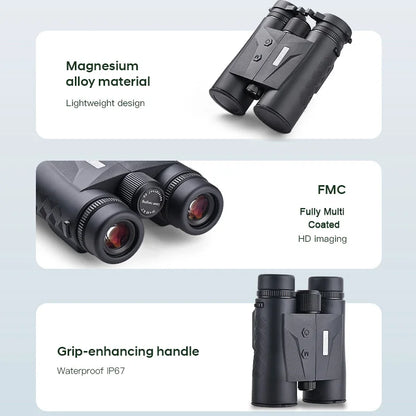 Waterproof 10x42 Binoculars with 2400M Rangefinder