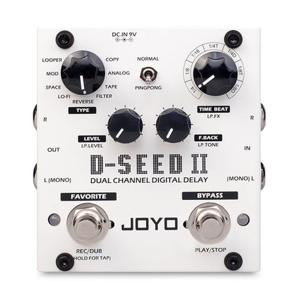 Dual Channel Digital Delay Pedal with Looper and 8 Modes