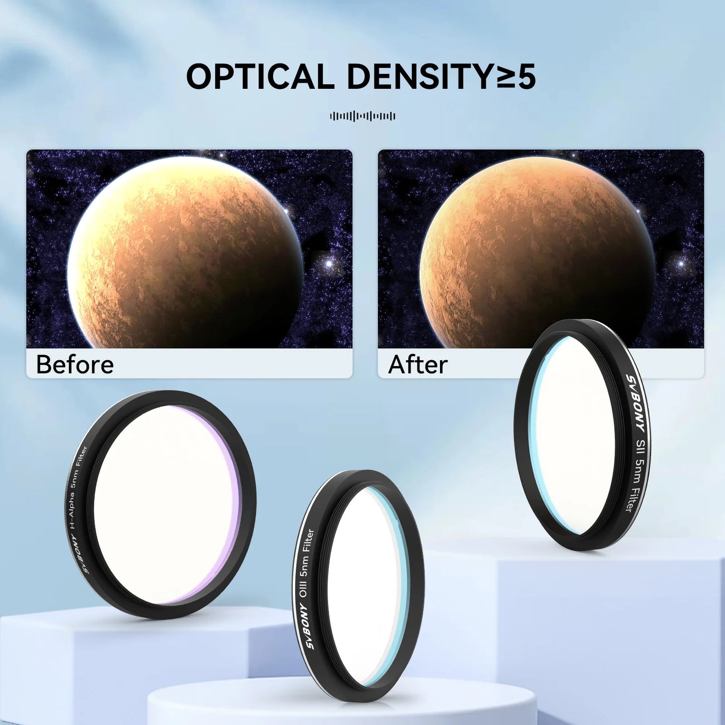 3 Piece 5nm Astronomy Filter Kit H Alpha for Astrophotography