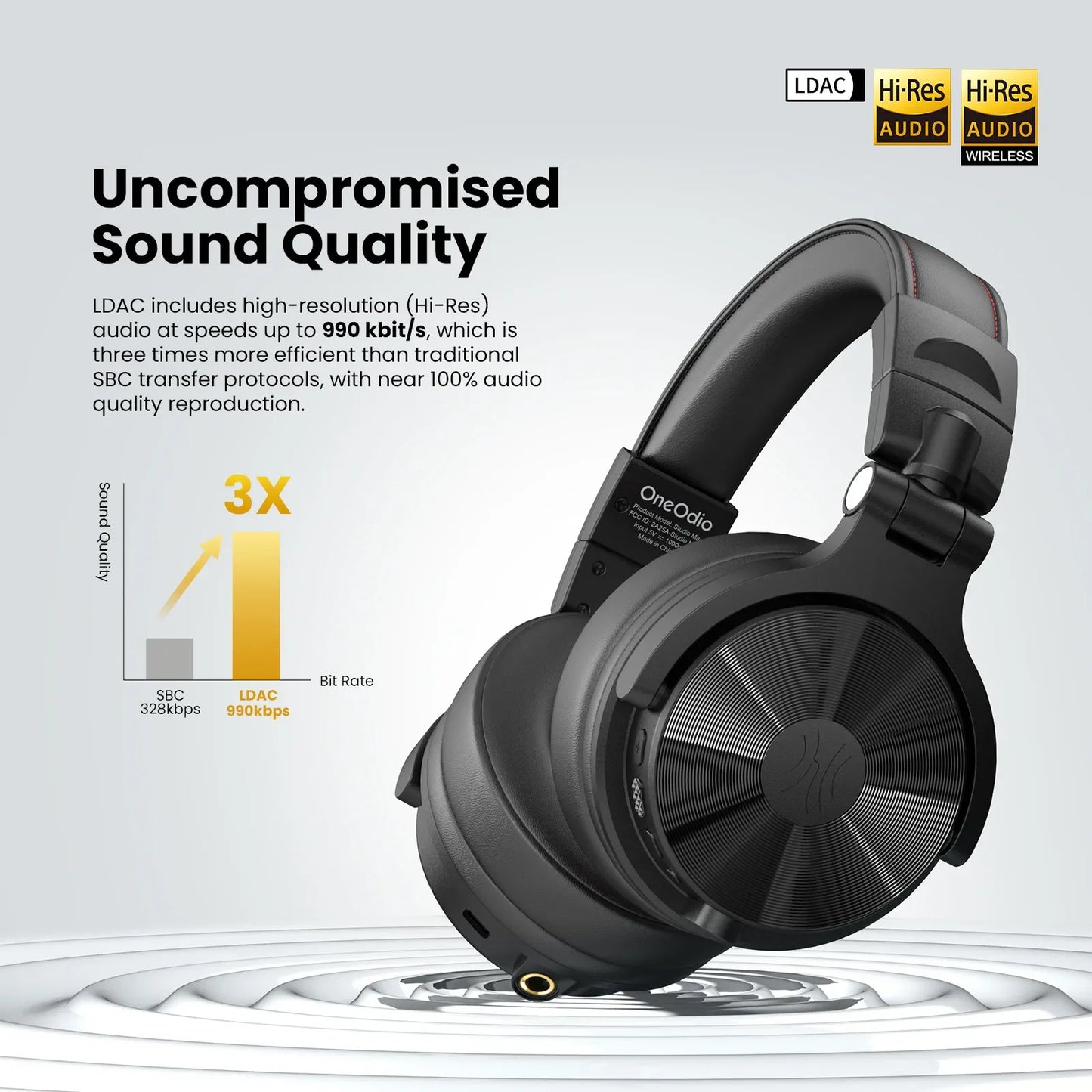 Wireless DJ Headphones with Hi Res Audio and Low Latency