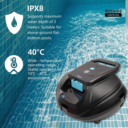Wireless Swimming Pool Cleaner Robot with Intelligent Path Planning
