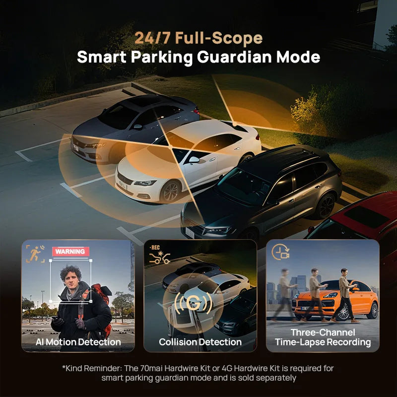 4K 3-Channel HDR Dash Cam 512GB GPS Parking Mode