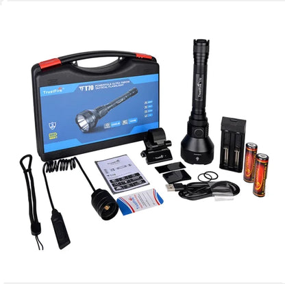 Complete Hunting Flashlight Kit with Rechargeable LED Torch