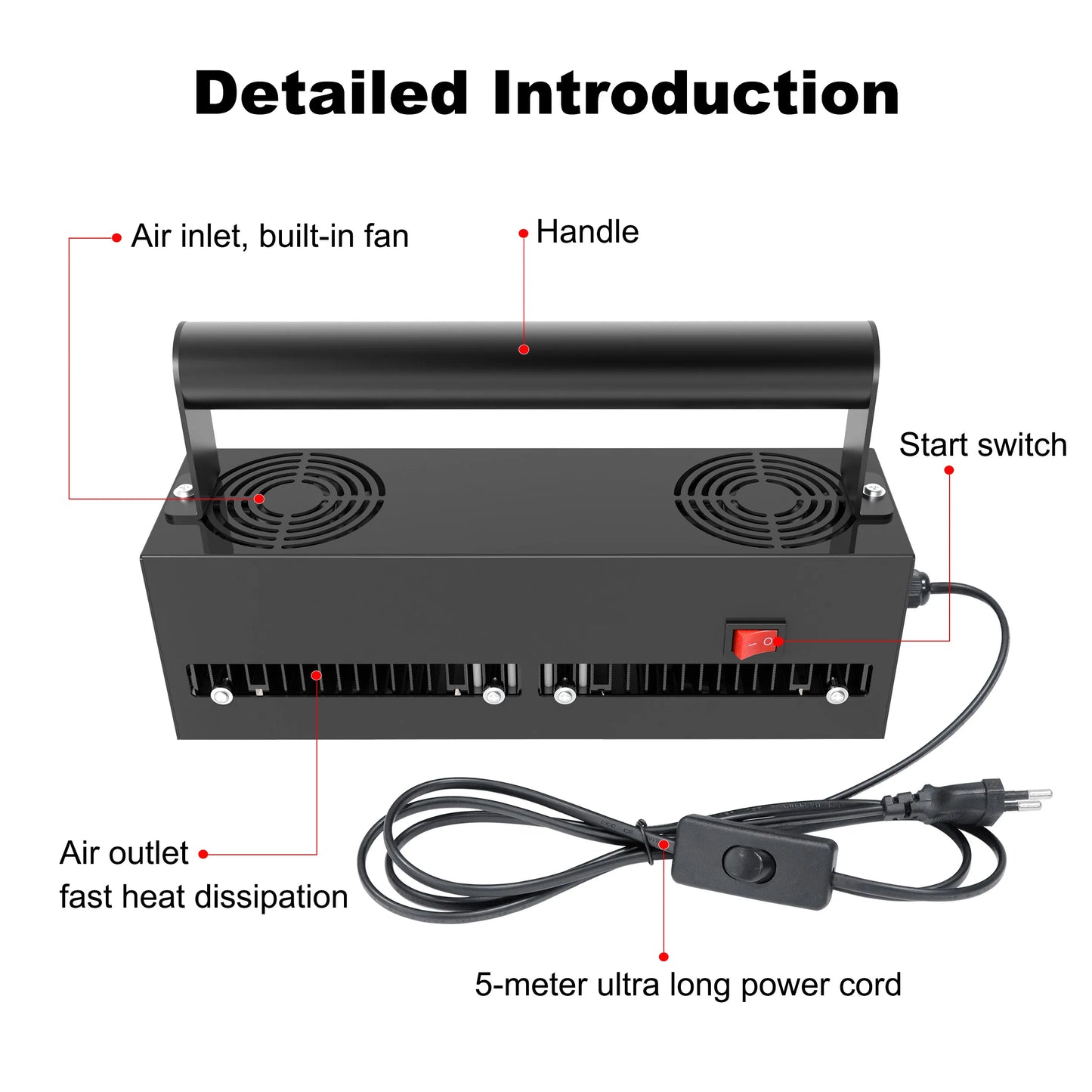 2000W UV Curing Lamp 395nm High Power for Resin PCB Coating