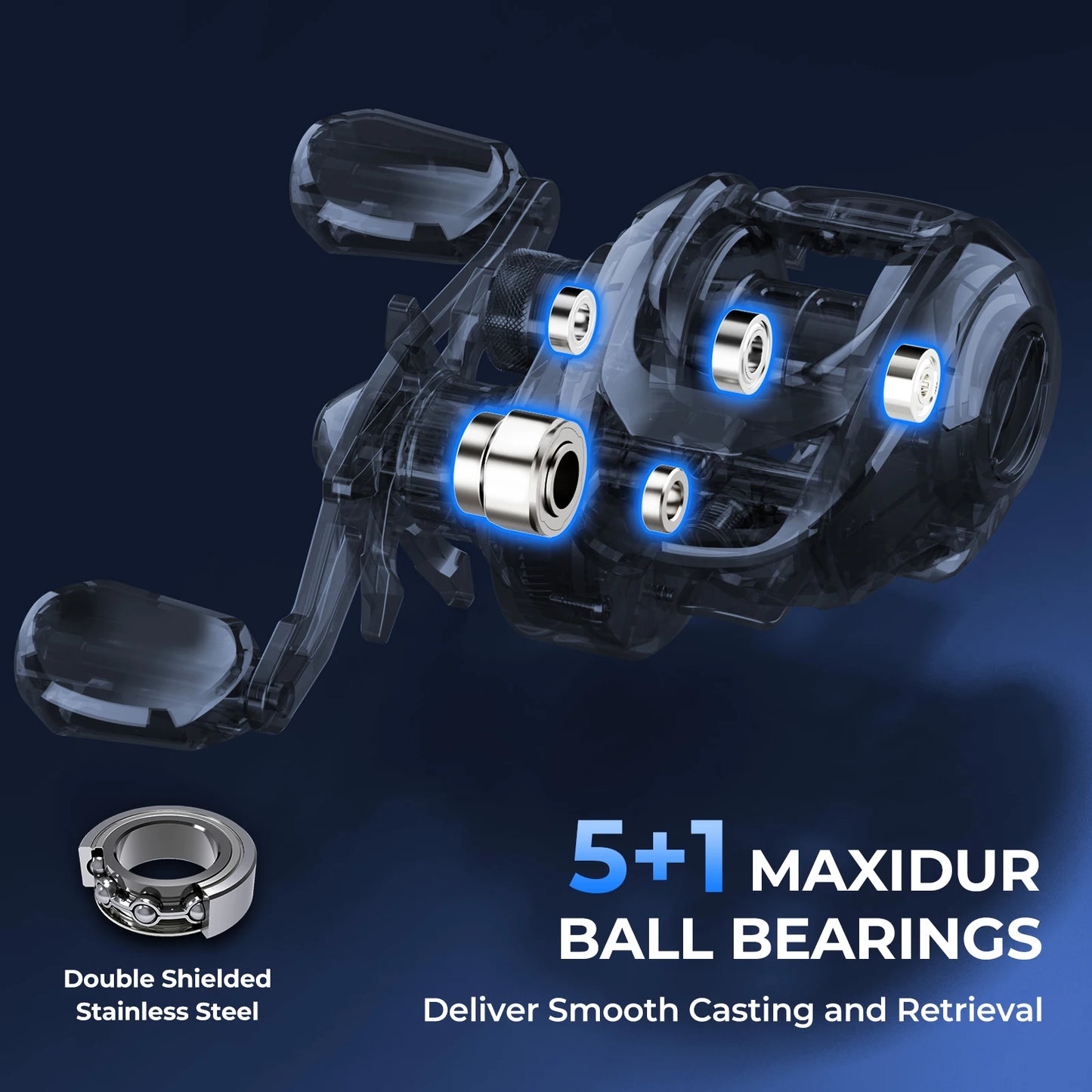 Lightweight Baitcaster Fishing Rod Reel Combo 1.98m