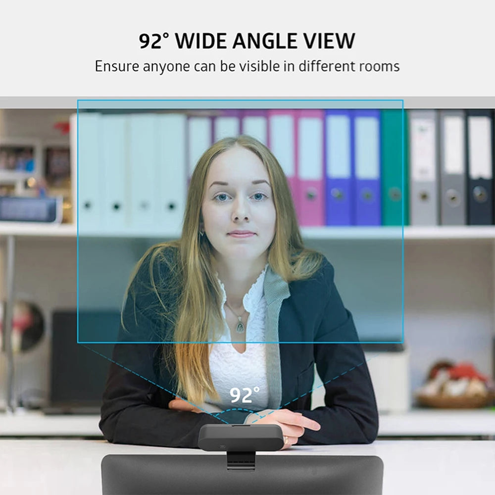Full HD 1080P Webcam with Noise-Reduction Microphone