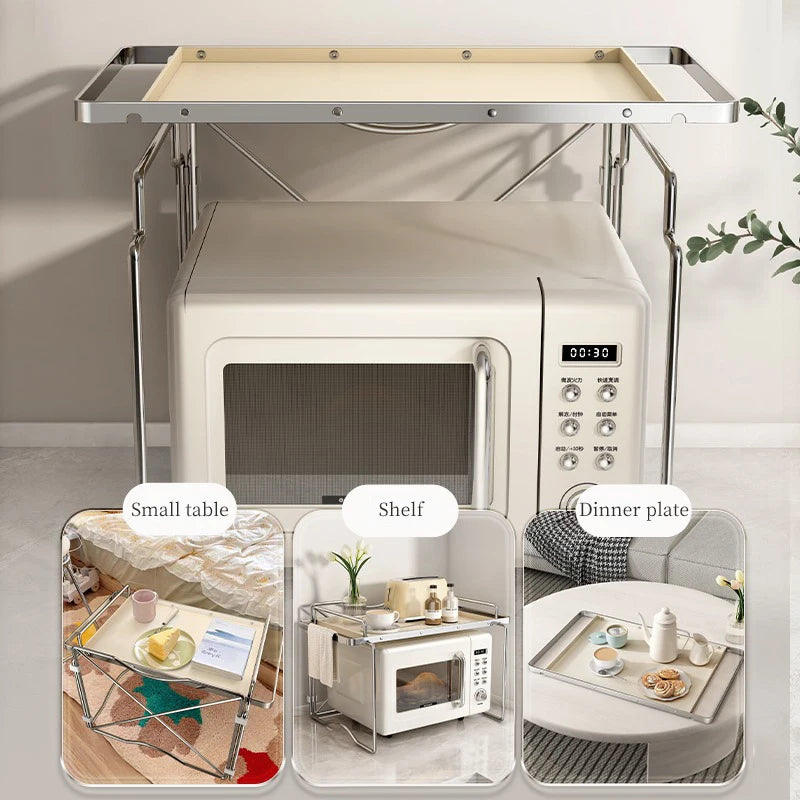 Single Tier Microwave Shelf 50cm Compact