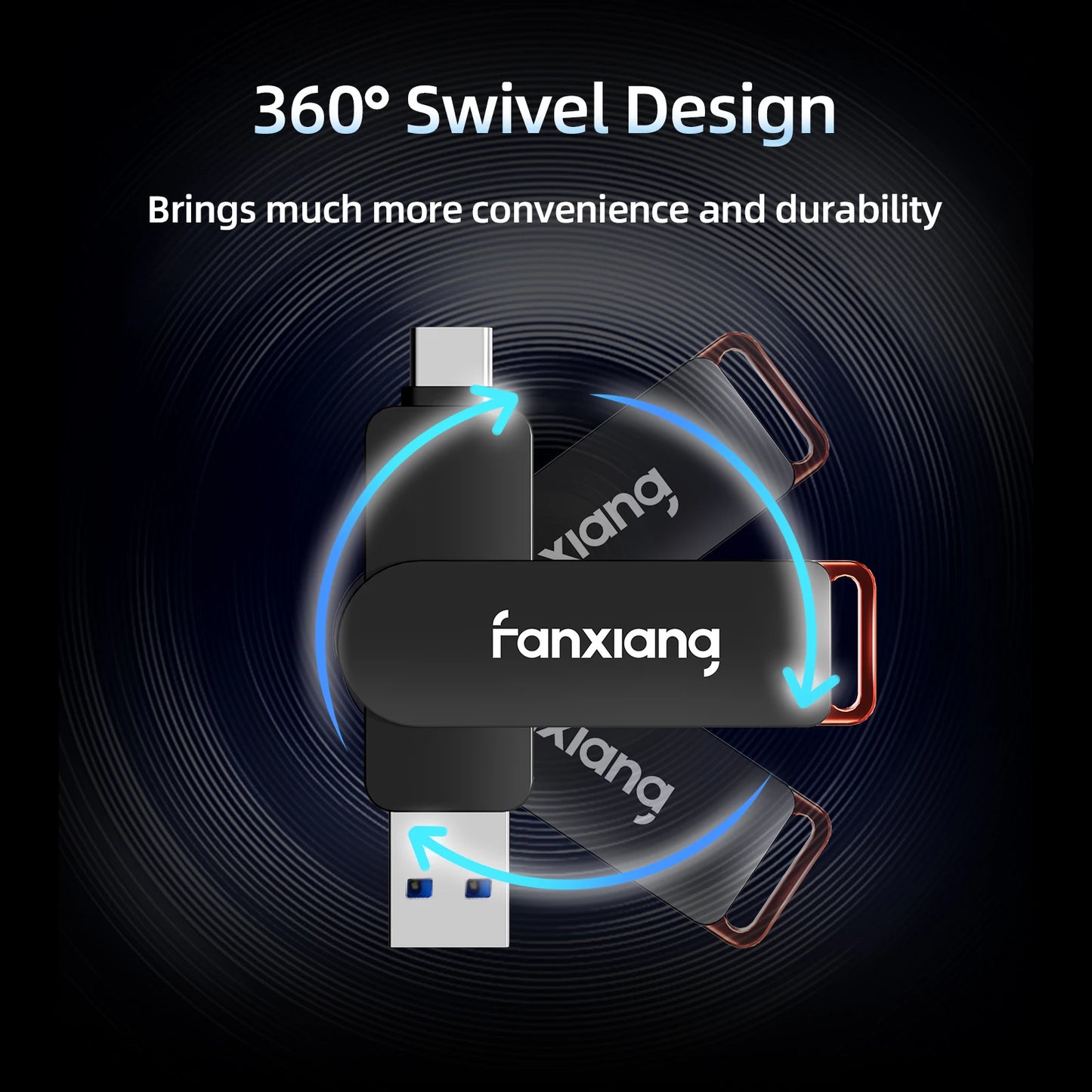 1TB Dual-Port USB Flash Drive Fast Transfer Storage
