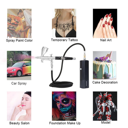 Rechargeable Airbrush Compressor for Art Nail Design Painting