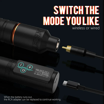 Wireless Tattoo Pen Machine 2400mAh Battery Gold Finish