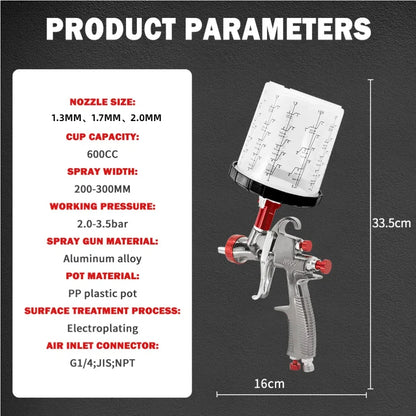 LVLP Spray Gun 1.3mm Fine Finish Automotive Paint