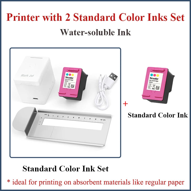 Mini Inkjet Printer 2 Ink Set Portable Printing Machine