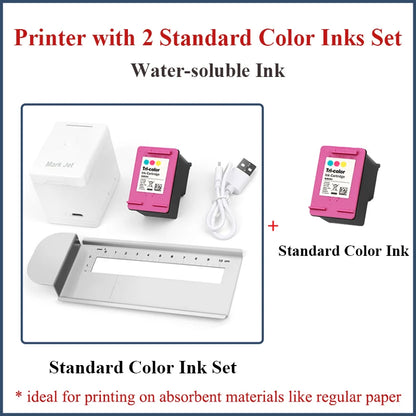 Mini Inkjet Printer 2 Ink Set Portable Printing Machine