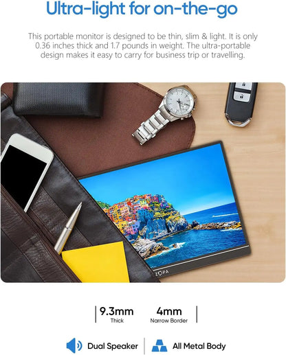 16.1 Inch Portable Monitor 1080p FHD 100% sRGB