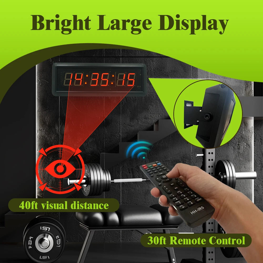 LED Sports Timer with 3 Push Buttons and Remote