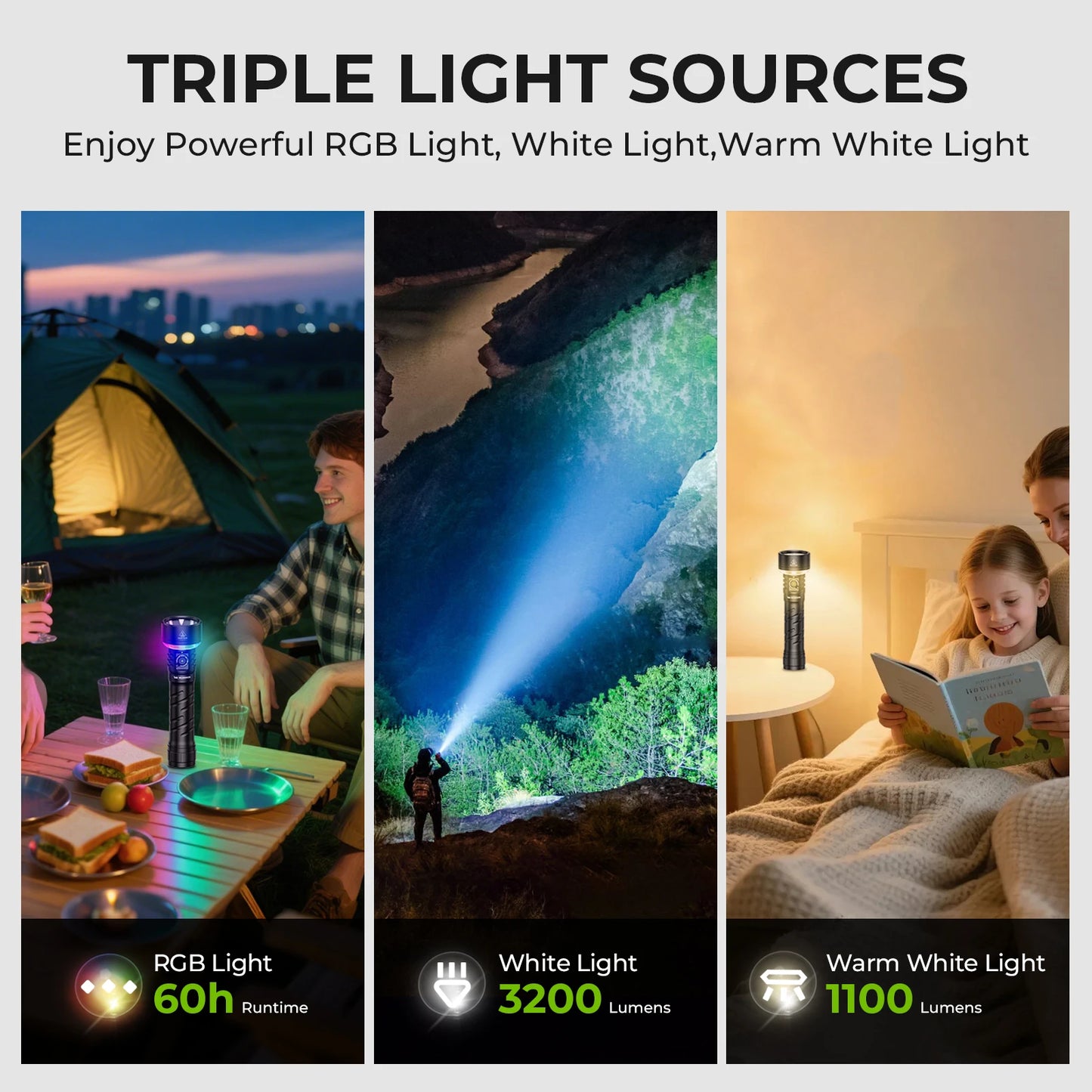 Super Bright Flashlight 3200 Lumens 845m Throw