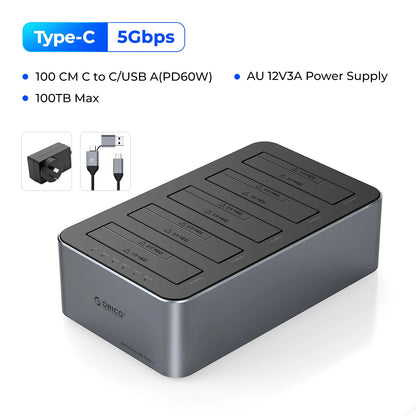 5 Bay Hard Drive Dock 5Gbps Clone Station