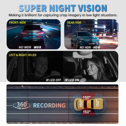 360° 4 Channel 4K Dash Cam with GPS 64GB